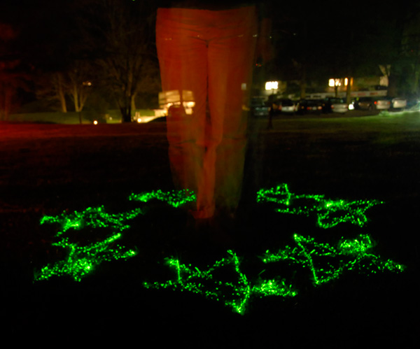 Rebecca Moyer making laser stars